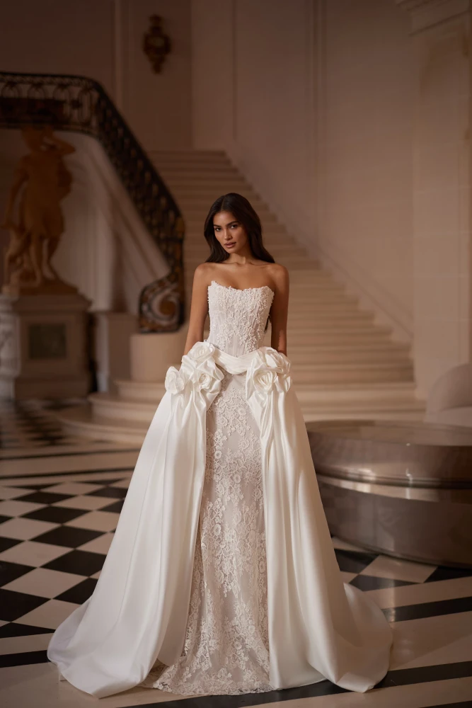 Amanda Wedding Dress By Luce Sposa (pre-order now) (optional overlays skirt $1500, cape $1000)