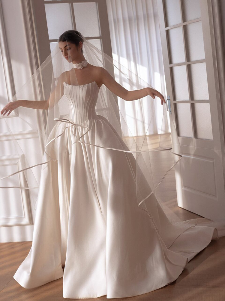 Cleo Basque Waist Mikado Ballgown Wedding Dress (online only)