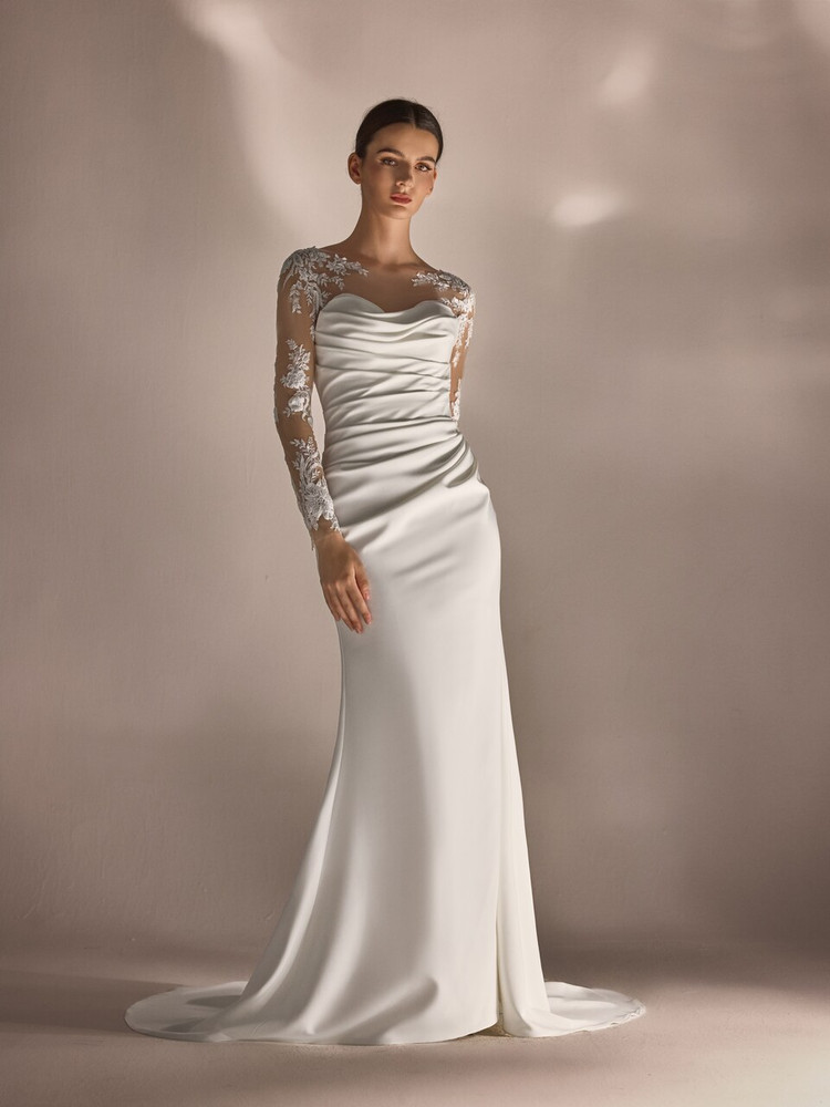 Ines Long Sleeves Mermaid Crepe Wedding Dress