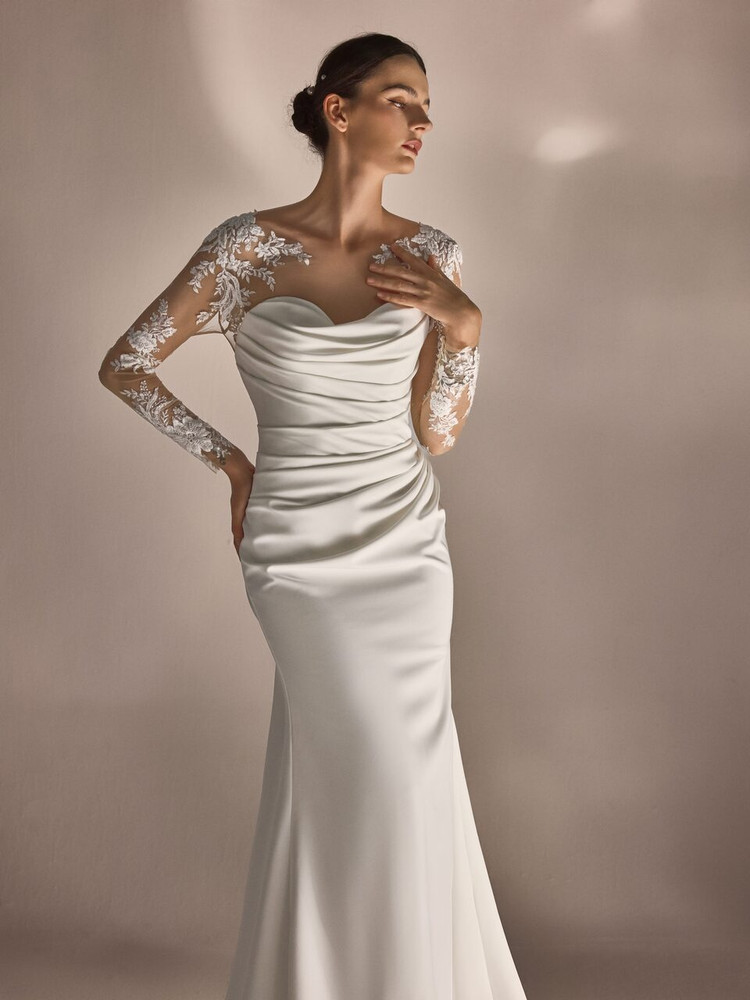 Ines Long Sleeves Mermaid Crepe Wedding Dress