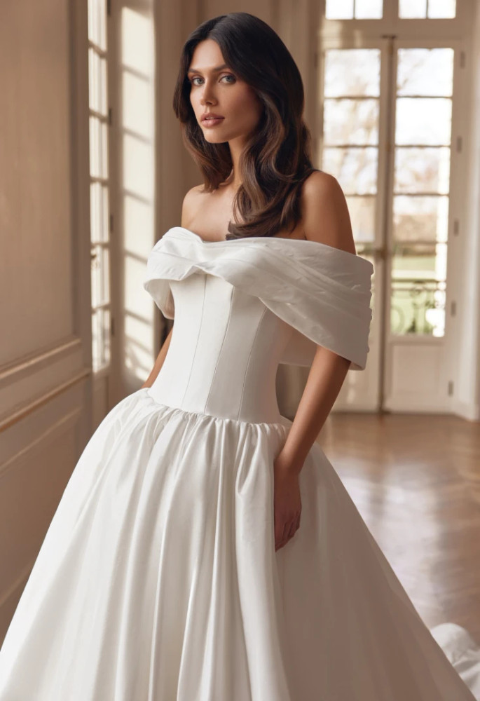 Alix Low Waist  Wedding Gown By Pollardi Bridal