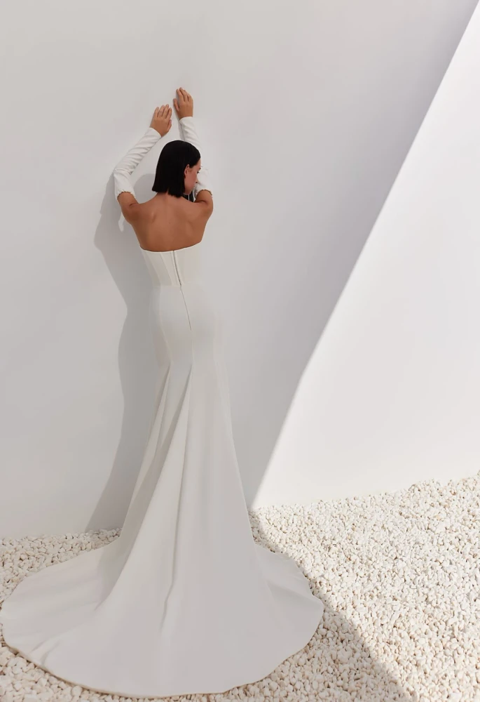 Emerald Crepe Wedding Dress By Ida-Torez By Pollardi Bridal