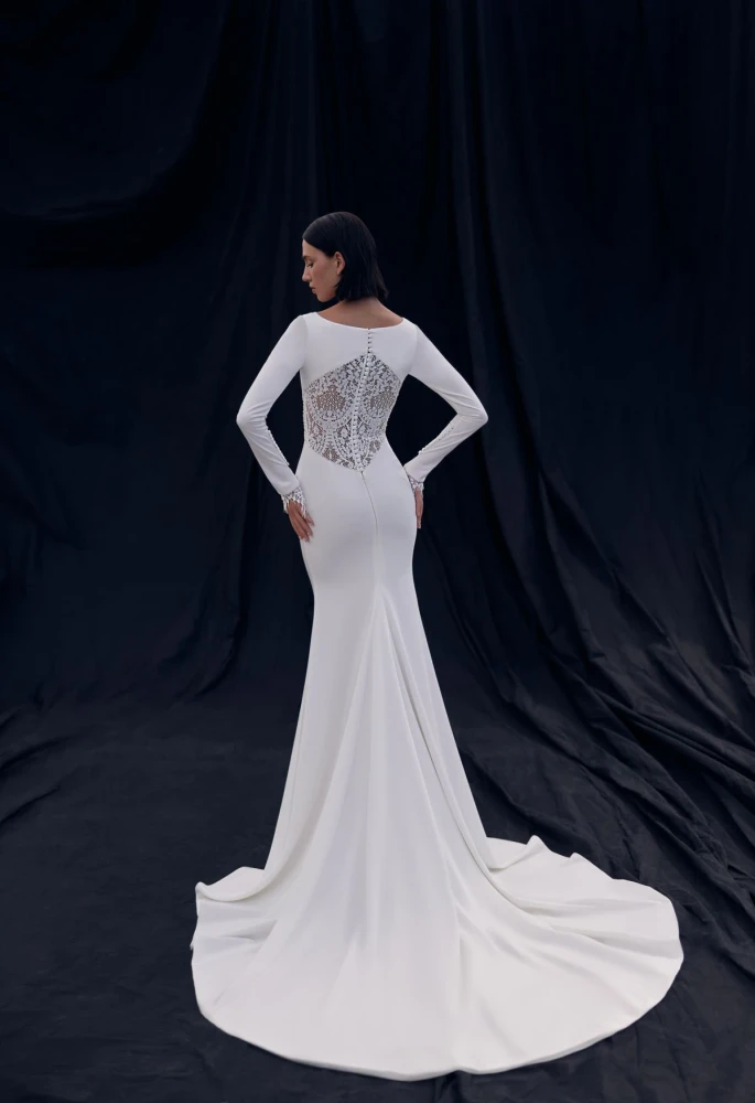 Obsidian Crepe Wedding Dress By Ida-Torez By Pollardi Bridal