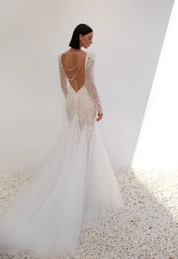 Sapphire Long Sleeves Wedding Dress By Ida-Torez By Pollardi Bridal (online only)