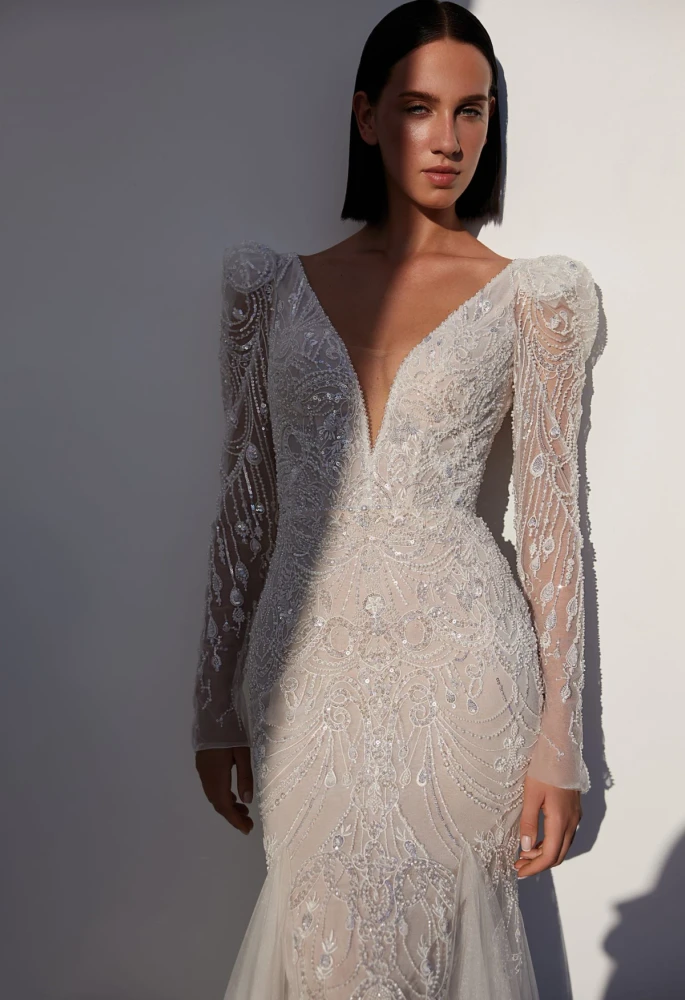 Sapphire Long Sleeves Wedding Dress By Ida-Torez By Pollardi Bridal