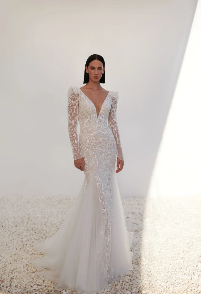 Sapphire Long Sleeves Wedding Dress By Ida-Torez By Pollardi Bridal
