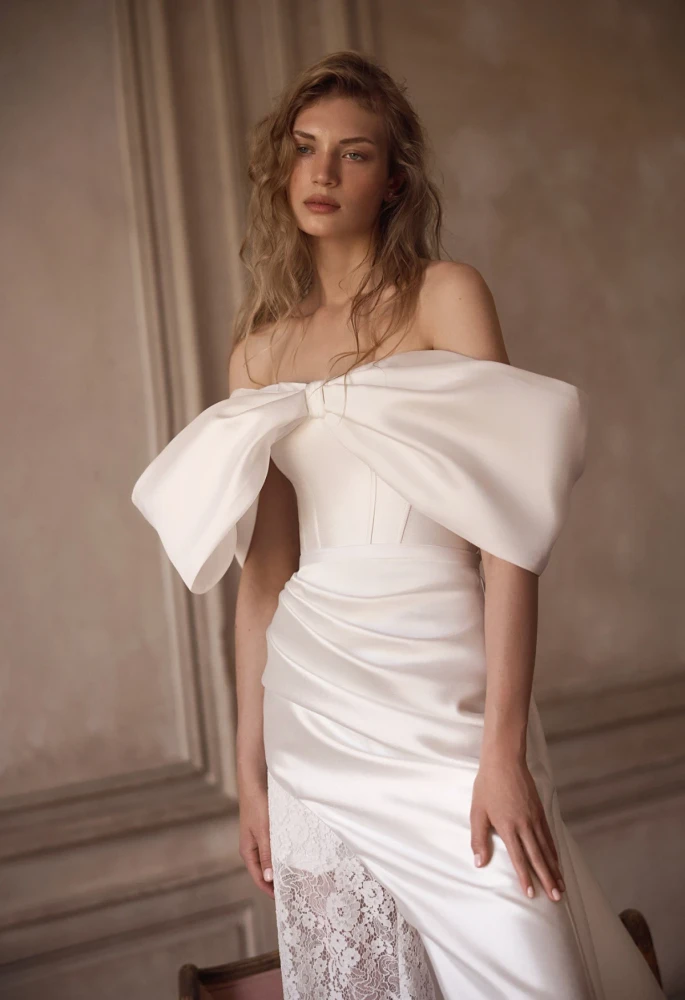 Lantana Skirt 2 Mikado Wedding Gown By Daria Karlozi by Pollardi Bridal