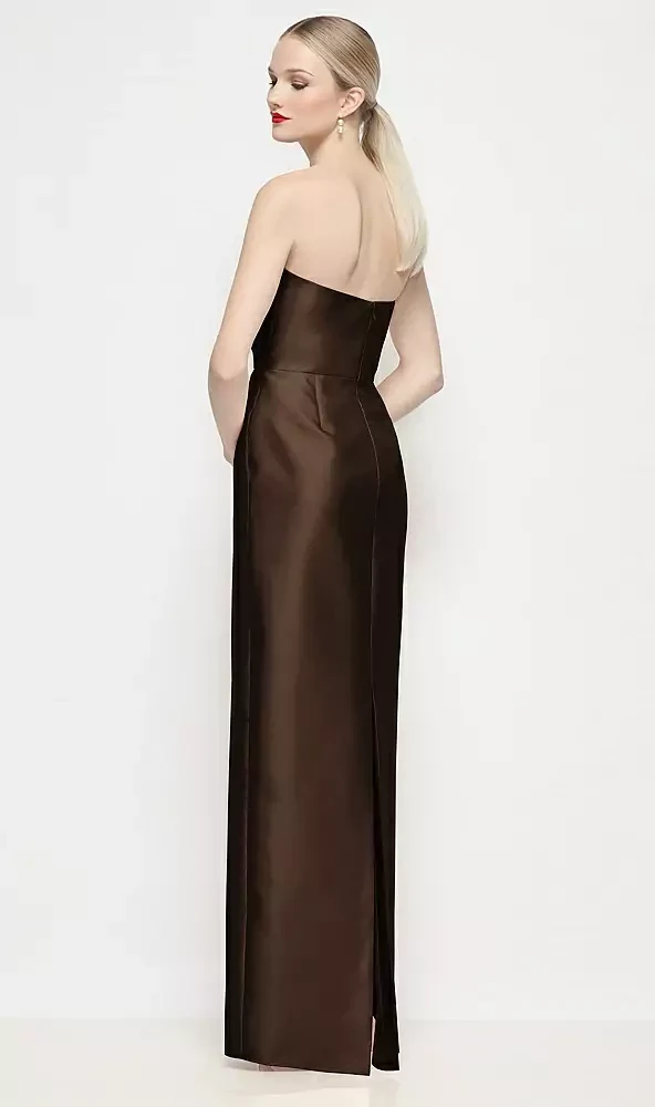 Strapless Pleated U-Wire Satin Column Maxi Dress -  Adair · Style 3200 in 31 colours