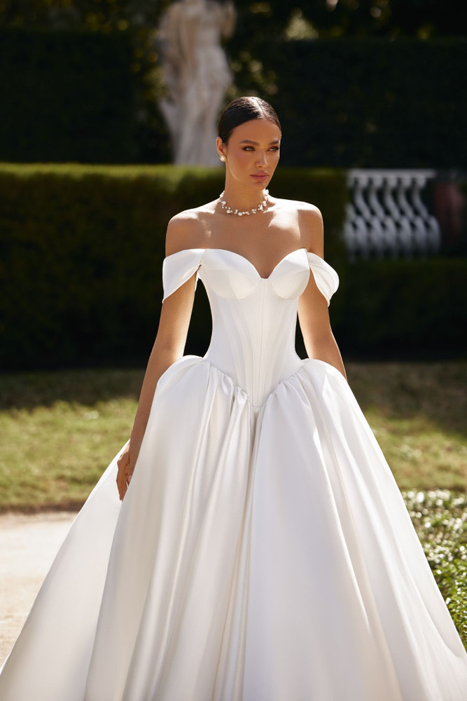 Sabina Ballgown Satin Wedding Dress by Oksana Mukha (call for price) (online only)