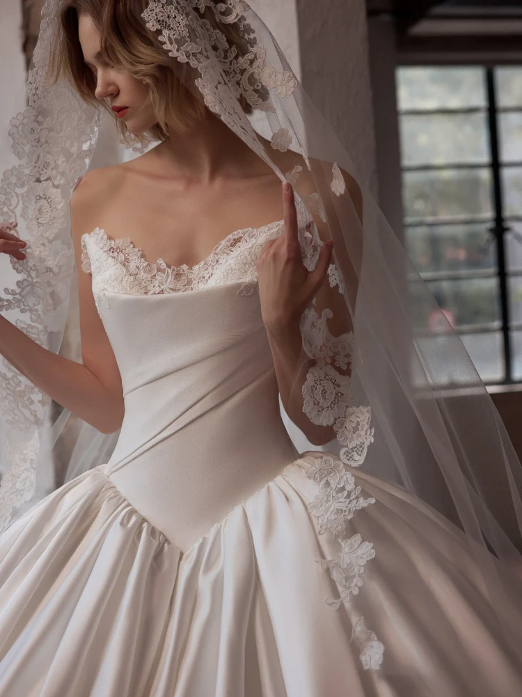 Victoria Satin Ball Gown Wedding Dress 