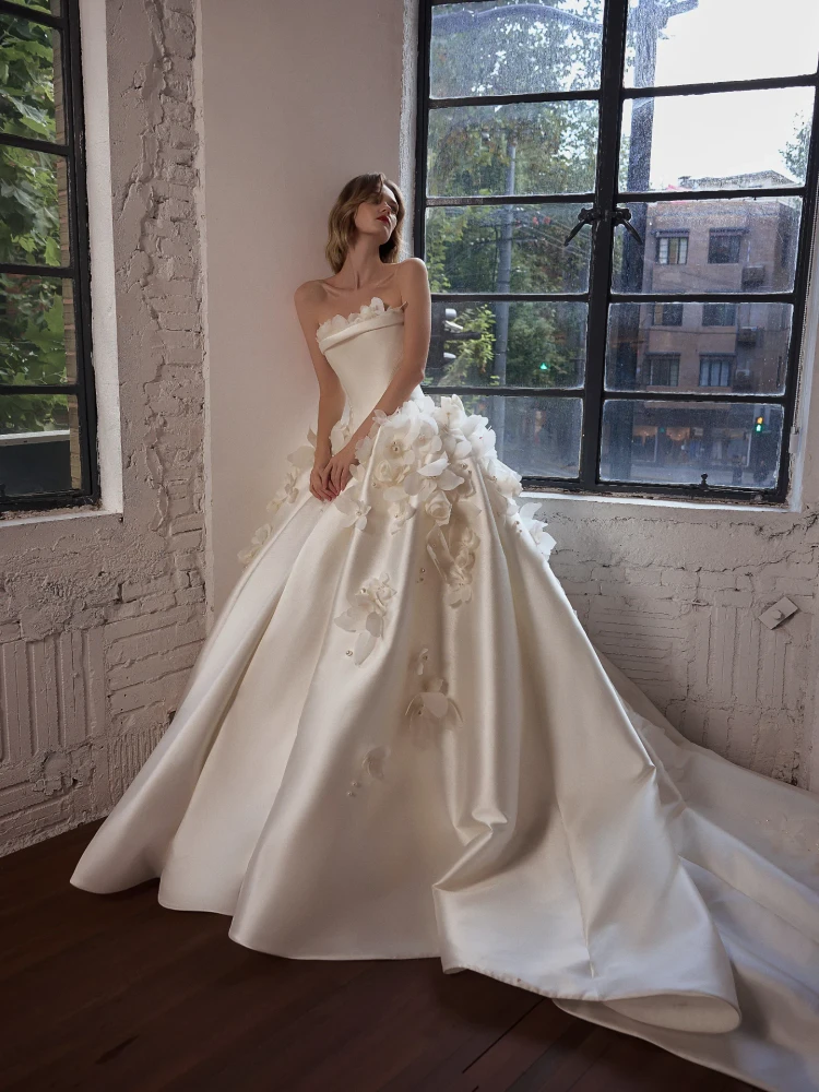 Wren Basque Waist Satin Ball Gown Wedding Dress (online only)