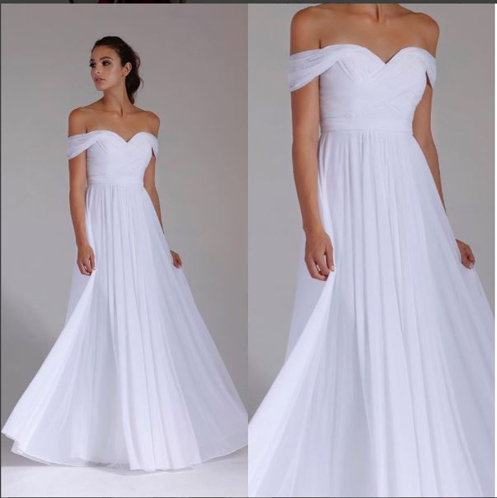 white formal dress for wedding