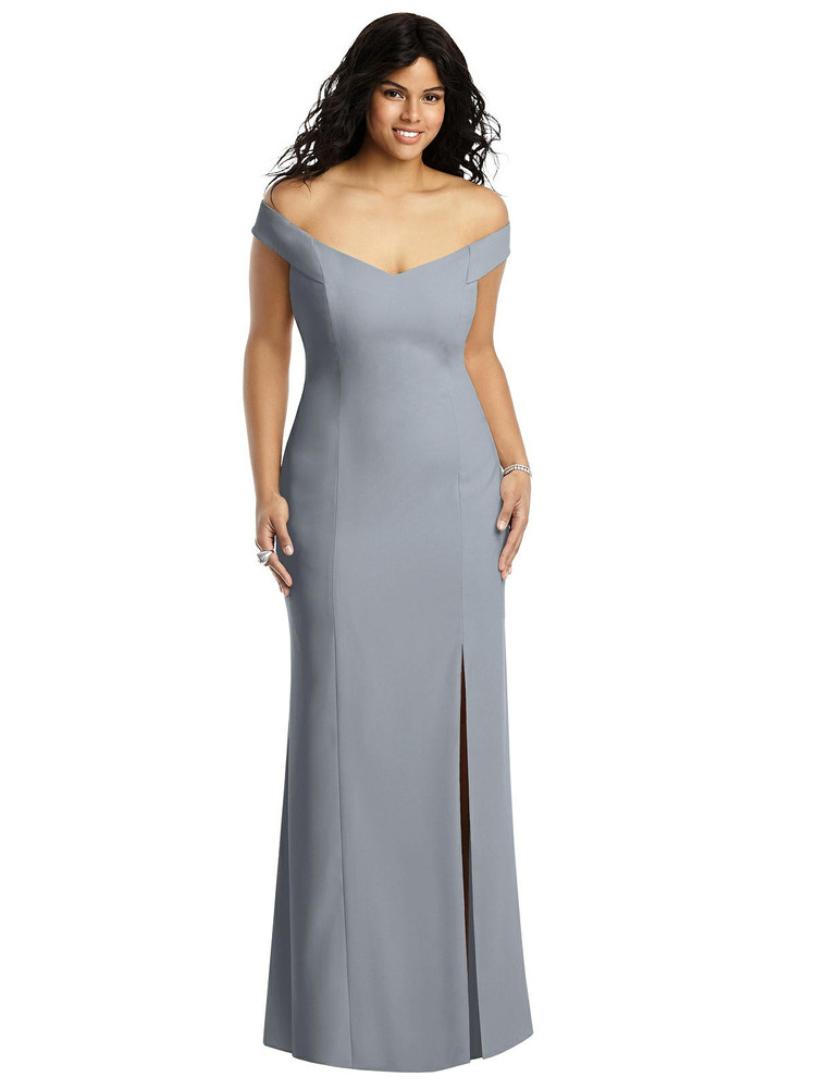 Dessy off the hot sale shoulder crossback gown