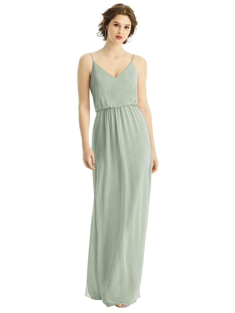 V-Neck Blouson Bodice Chiffon Maxi Dress by After Six Bridesmaid 1505 in 63 colors