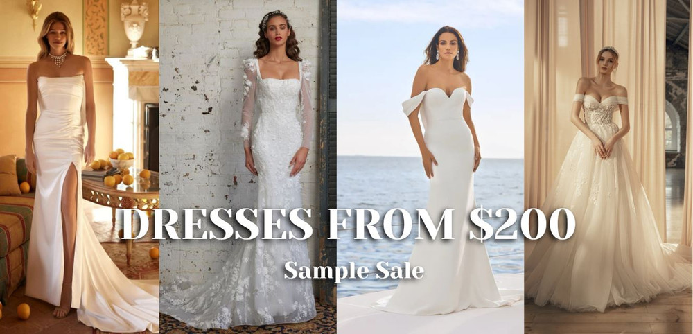 HUGE SAMPLE SALE - WEDDING DRESSES FROM ONLY $200! 