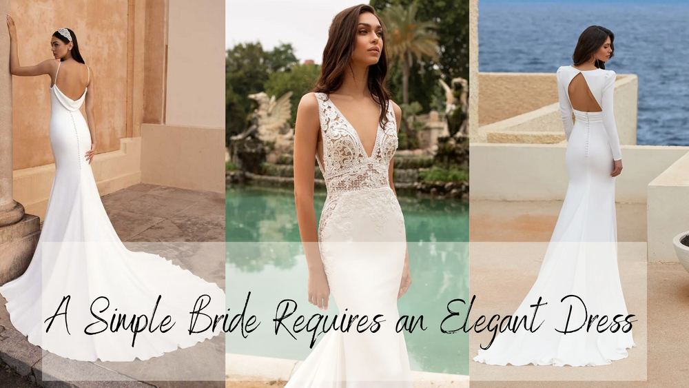 Simple and elegant wedding dress with long sleeves - Emily • Piondress