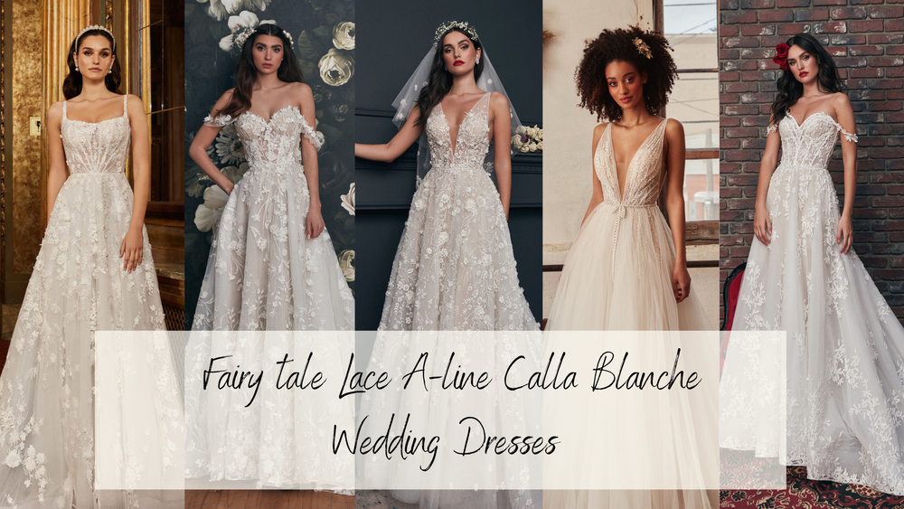 Fairytale Lace A-line Calla Blanche Wedding Dresses