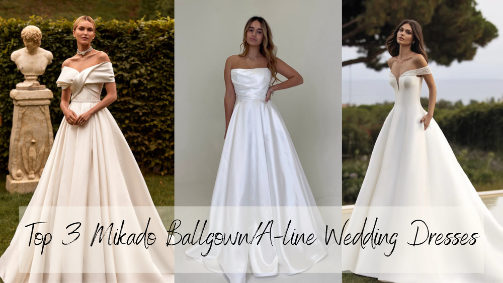 Top 3 Mikado Ballgown/A-line Wedding Dresses