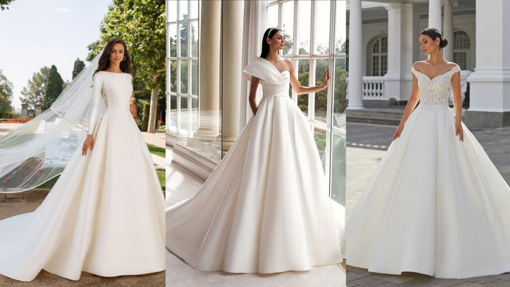 OSTTY - White Long Sleeves V Neck Elegant Wedding Dress OS4074 $1,599.99