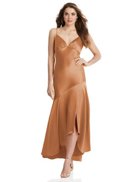 Devon - Asymmetrical Drop Waist High-Low Slip Dress 