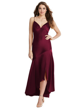 Devon - Asymmetrical Drop Waist High-Low Slip Dress