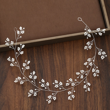 Wedding Hairpiece Silver Floral Pearl