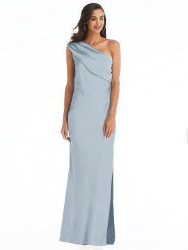 Draped One-Shoulder Convertible Maxi Slip Dress