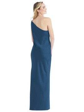 One-Shoulder Asymmetrical Maxi Slip Dress