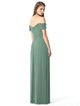 Off-the-Shoulder Ruched Chiffon Maxi Dress - Alessia by Thread Bridesmaid Style TH028 in 61 color