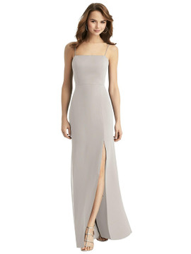 Tie-Back Cutout Trumpet Gown with Front Slit Thread Bridesmaid Style TH013
