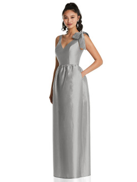 Bowed-Shoulder Full Skirt Maxi Dress with Pockets TH078  By Thread Bridesmaids in 32 colors