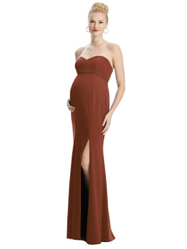 Strapless Crepe Maternity Dress with Trumpet Skirt By Maternity Style M440 in 32 colors