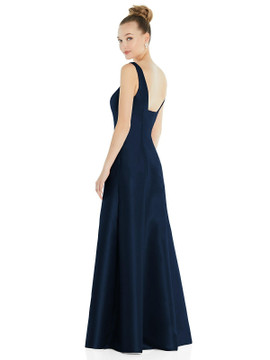 Sleeveless Square-Neck Princess Line Gown with Pockets by Alfred Sung D826
