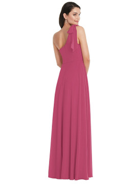 Draped One-Shoulder Maxi Dress with Scarf Bow b 1500 Series 1561