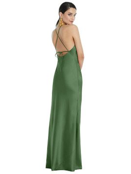 Diamond Halter Bias Maxi Slip Dress with Convertible Straps by Lovely Bridesmaid LB041