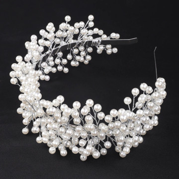 Silver Pearls Hair band Wedding Headband