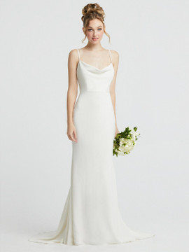 Cowl-Neck Convertible Strap Mermaid Wedding Dress Dessy Bridal Dress 1070