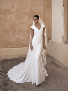 Anitra V Neckline Wedding Gown by Pronovias Bridal