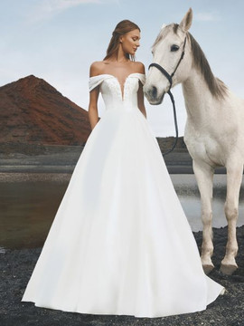 IGUAZU  A-lIne Mikado Wedding Gown By Pronovias Barcelona (arrive in June)