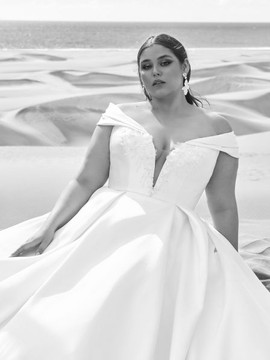 IGUAZU  A-lIne Mikado Wedding Gown By Pronovias Barcelona (arrive in June)