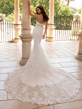 Ermin Wedding dress with mermaid cut, open back and sweetheart neckline by Pronovias