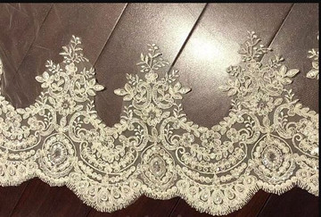 Bridal  Veil Lace Edge Ivory 3 M