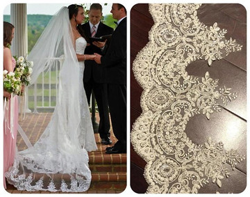 Bridal  Veil Lace Edge Ivory 3 M