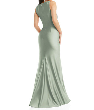 Square Neck Stretch Satin Mermaid Dress with Slight Train CS113 in 16 colors by Cynthia & Sahar