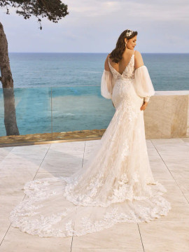 SHAN Wedding Dress by Pronovias Mermaid wedding dress with V-neck ($3770 - $3910 )