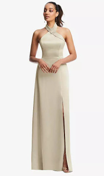 A-line Halter-heck Dress 3123 by Dessy available in 21 colours