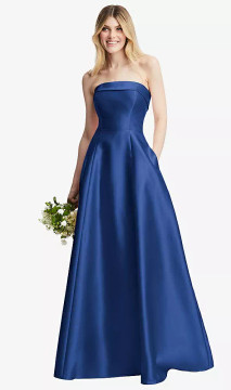 Strapless Elegant Dress Alfred Sung D843 by Dessy available in 19 colours