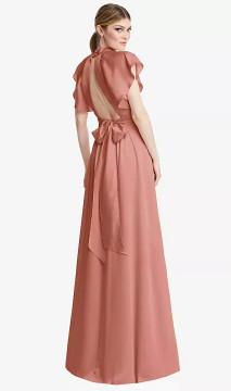 High Neck Open Back Dress Social Bridesmaids 8229 by Dessy available in 29colours