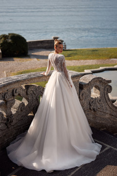 Vincenza A-line Wedding Gown By Luce Sposa with Long Sleeves