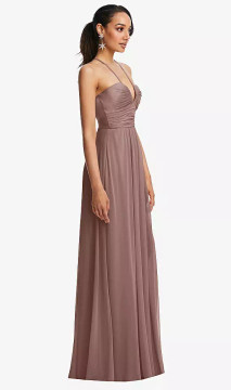 PLUNGING V-NECK CRISS CROSS STRAP BACK MAXI DRESS in  76 colours